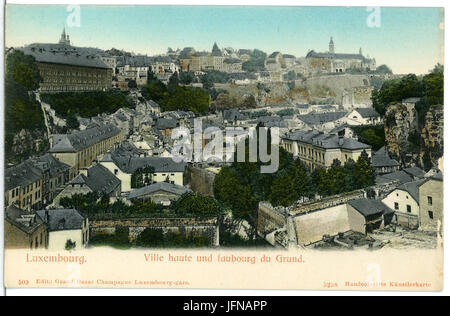 05258-Lussemburgo-1904-Ville haute und faubourg du Grund-Brück & Sohn Kunstverlag Foto Stock