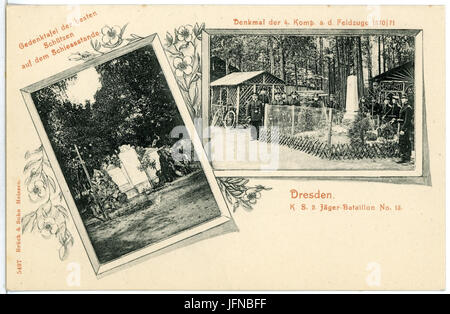 05497-Dresden-1904-2. Königlich Sächsisches Jäger-Bataillon Nr. 13 - Denkmal und Gedenktafel-Brück & Sohn Kunstverlag Foto Stock