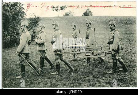 06304--1905-1. Königlich Sächsische Maschinengewehr-Abteilung Nr. 12-Brück & Sohn Kunstverlag Foto Stock