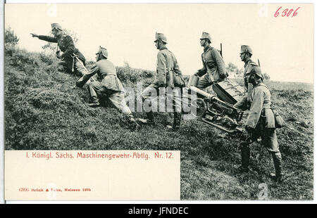 06306--1905-1. Königlich Sächsische Maschinengewehr-Abteilung Nr. 12-Brück & Sohn Kunstverlag Foto Stock