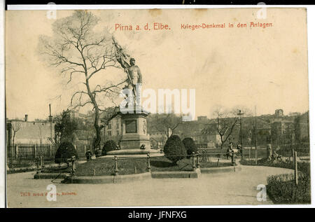 07878-Pirna-1906-Kriegerdenkmal in den Anlagen-Brück & Sohn Kunstverlag Foto Stock