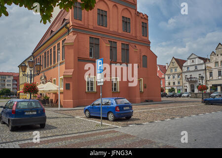 Namyslow centro storico mercato vecchio municipio voivodato Opolskie Foto Stock