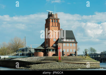 Pilota della stazione pilota Seemannshöft in Waltershof e Finkenwerder Foto Stock