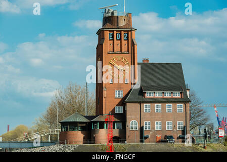 Pilota della stazione pilota Seemannshöft in Waltershof e Finkenwerder Foto Stock