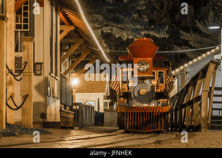 Vecchia restaurata motore a vapore treno a Smithville New Jersey Foto Stock