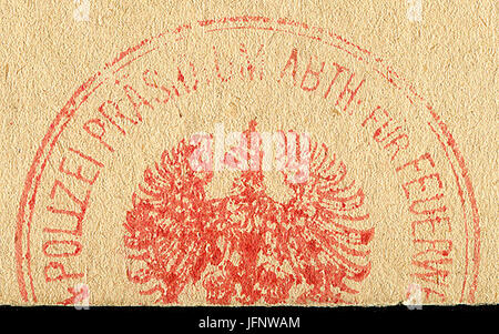 1902-04 Erster automobiler Feuerlöschzug der Welt Jugendzentrum Feuerwache II Im Felde Kleinen Hannover-Nordstadt Feuerwehrmuseum Hannover Auszug Stempel Polizeipräsidium Foto Stock