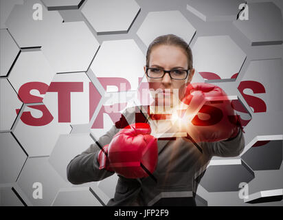 Imprenditrice sotto stress nel concetto di business Foto Stock