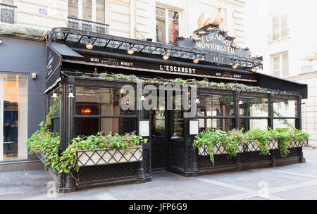 Il famoso bistro tradizionale Escargot, Parigi, Francia. Foto Stock