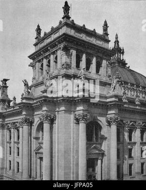 Architettura dell'Accademia 1895 Deutsches Reichstagsgebäude Berlin Geheimrath Prof Paul Wallot architetto Dresden Foto Stock