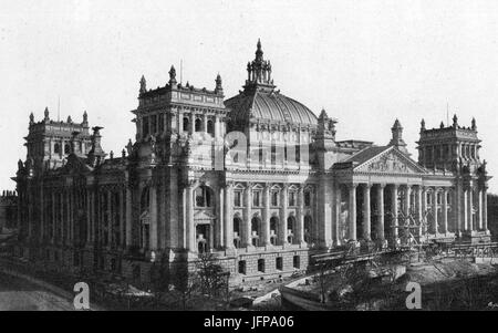 Architettura dell'Accademia 1895 Deutsches Reichstagsgebäude Berlin Geheimrath Prof Paul Wallot architetto Dresden 002 Foto Stock