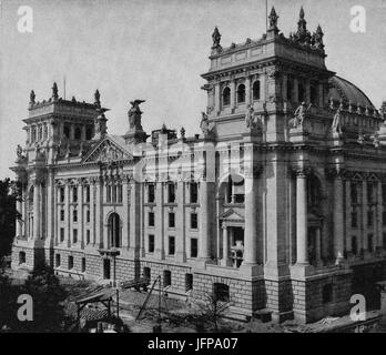 Architettura dell'Accademia 1895 Deutsches Reichstagsgebäude Berlin Geheimrath Prof Paul Wallot architetto Dresden 003 Foto Stock