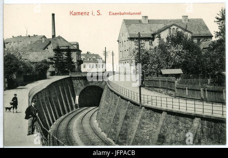 10881-Kamenz-1909-Eisenbahntunnel-Brück & Sohn Kunstverlag Foto Stock