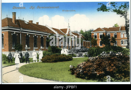 10950-Chemnitz-1909-Garnisonslazarett - Westpavillon-Brück & Sohn Kunstverlag Foto Stock