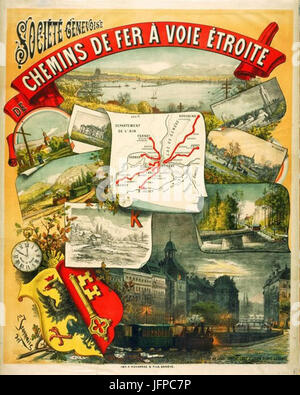 Affiche Société Genevoise des chemins de fer à voie étroite Foto Stock