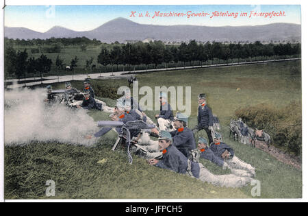 11017-Theresienstadt-1910-K. und K. Maschinengewehr-Abteilung im Feuergefecht-Brück & Sohn Kunstverlag Foto Stock