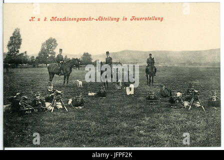 11177--1910-K. und K. Maschinengewehr-Abteilung in Feuerstellung-Brück & Sohn Kunstverlag Foto Stock