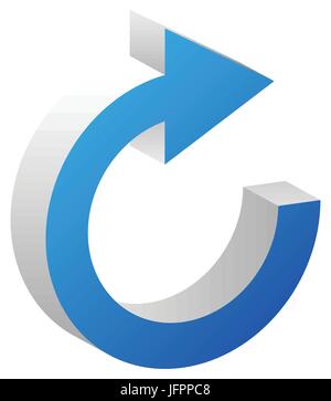 La freccia circolare per ciclo, loop, sincronizzare o la rotazione relativa icona Illustrazione Vettoriale