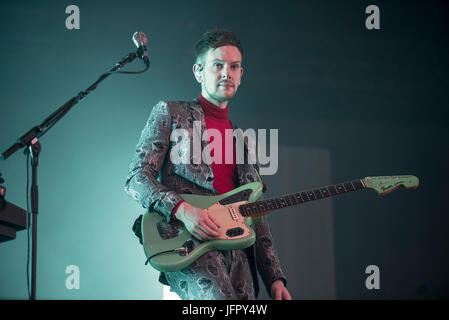 Heaton Park, Manchester, Regno Unito. 11 giugno, 2017. Il 1975 esibirsi dal vivo sul palco principale al Parklife Festival 2017 Foto Stock