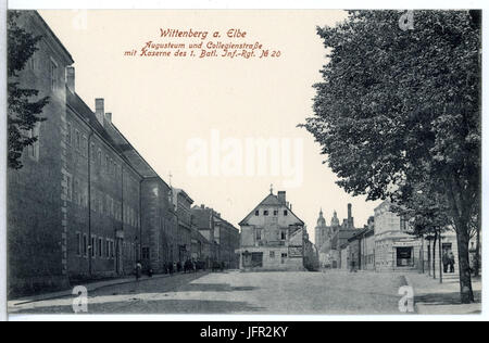 12917-Wittenberg-1911-Augusteum und Collegienstraße-Brück & Sohn Kunstverlag Foto Stock