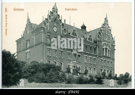 09988-Grimma-1908-Realschule-Brück & Sohn Kunstverlag Foto Stock