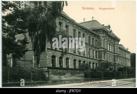 10198-Grimma-1908-Bürgerschule-Brück & Sohn Kunstverlag Foto Stock