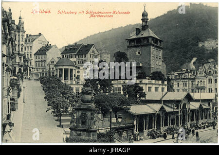 18075-Karlsbad-1914-Schloßberg mit Schloßbrunn-Kolonnade-Brück & Sohn Kunstverlag Foto Stock