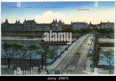 18845-Dresden-1915-Kaserne des 2. Königlich Sächsischen Jäger-Bataillon Nr. 13 - Sachsenplatz-Brück & Sohn Kunstverlag Foto Stock