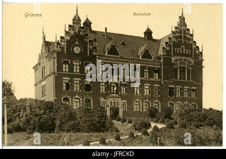 19365-Grimma-1915-Realschule-Brück & Sohn Kunstverlag Foto Stock