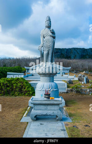 Worldwar II memorial presso il Banzai scogliere in Saipan, Marianne settentrionali, Pacifico centrale Foto Stock