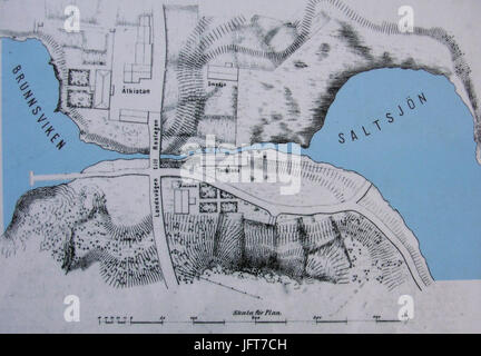 Ålkistan karta 1880 Foto Stock