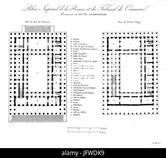 Brongniart - Piani du Palais de la Bourse de Paris et du Cimetiere Mont-Louis, II Foto Stock