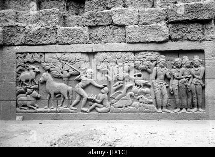 COLLECTIE TROPENMUSEUM Reliëf O 93 op de verborgen voet van de Borobudur TMnr 10015830 Foto Stock