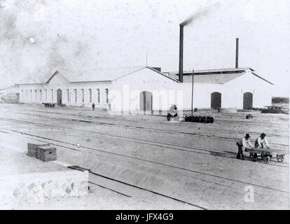 Augusto Amoretty - Oficinas da Estação de Rio Grande na Estrada de Ferro do Rio Grande un Bagé Foto Stock