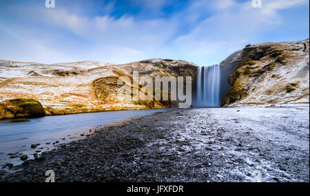 Skogafoss, cascata Skogar, regione sud, Islanda Foto Stock