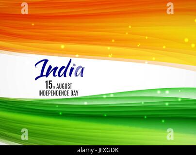 Indian Independence Day sfondo con onde. Illustrazione vettoriale EPS10 Illustrazione Vettoriale