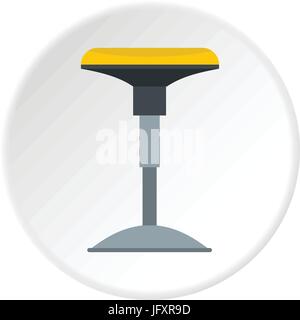 Barra gialla sgabello cerchio icona Illustrazione Vettoriale