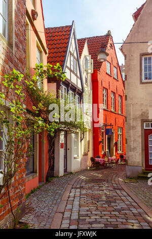 Via medievale Schnoor a Bremen, Germania Foto Stock