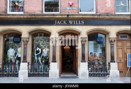 Jack Wills negozio di abbigliamento a Worcester Foto Stock