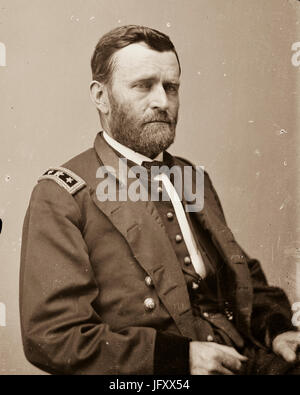 Un ritratto fotografico dell'esercito degli Stati Uniti generale Ulysses S. Grant da Matthew Brady Foto Stock