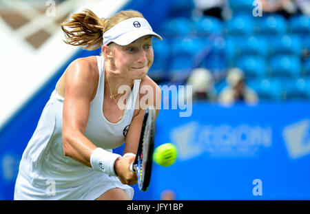 Ekaterina Makarova (Russo) giocando a Aegon International 2017, Eastbourne Foto Stock