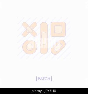 Raccolta di diverse icone di patch Illustrazione Vettoriale