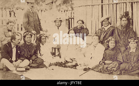 Il Duca di Edimburgo con il tahitiano royal ladies 1870 28puliti29 Foto Stock