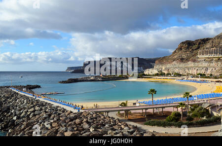 La spiaggia Playa de Amadores su Gran Canaria, Spagna Foto Stock