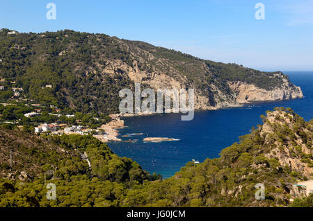 Il paesaggio delle spiagge di Begur, Fornells e Aiguablava, Costa Brava Catalogna Foto Stock