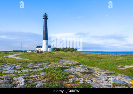 Faro di Sõrve nella parrocchia Torgu, Saarema, Estonia Foto Stock