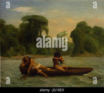 François-Auguste Biard - Due indiani in una canoa Foto Stock