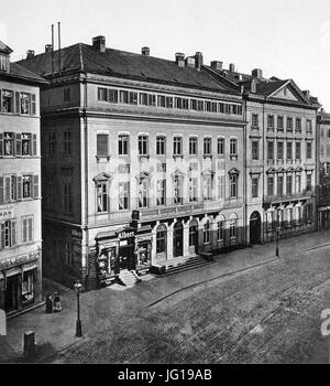 Frankfurt am Main-Zeil-Fay 151-Die Haeuser von Mumm und von Rothschild-um 1880 Foto Stock