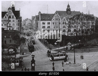 Düsseldorf, Graf-Adolf-Platz, Blick in die Breite Straße, Gebäude der Oberpostdirektion (un circuizione Stelle steht heute das Fernmeldeamt) , Poststempel 6.7.1911 (Quelle - Paul Wietzorek, Das historische D 0195 Foto Stock