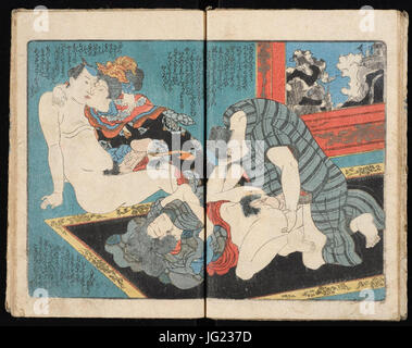 Insui Sojin Nameyasu, Utagawa Kunimaro, una nave del tesoro di imbarcarsi sull' isola di donne (Nyôgo no shima takara no irifune), vol. 2 del 3. c. 1848-1854 Foto Stock