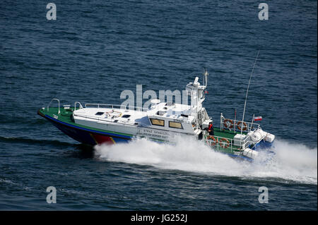 Il polacco guardia di confine barca veloce, Polonia. 23 Giugno 2017 © Wojciech Strozyk / Alamy Stock Photo Foto Stock